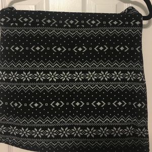 Black aztec mini skirt